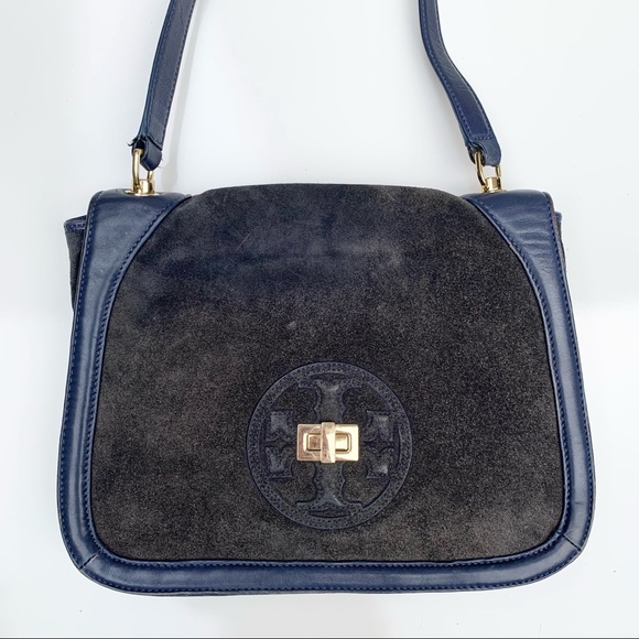 Tory Burch Hannah Shoulder Bag Blue - Picture 1 of 16